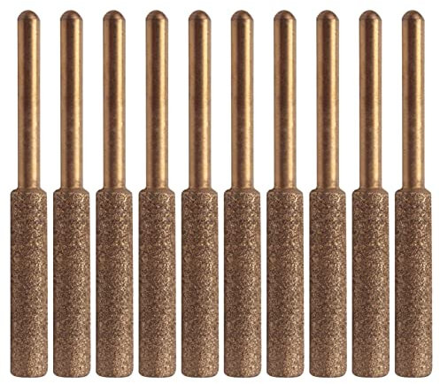 Qndanoan Electric Chainsaw Chain Sharpener Kit, 10Pc Titanium Plated Diamond Sharpening Wheels, High Hardness 3/16Inch Files