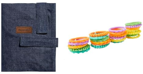 Hoppediz Wickelmax, die Wickelunterlage für unterwegs, Dark Denim & Bright Starts, Oball, Kinderwagenkette Verbindungsglieder, Lots of Links, biegbar