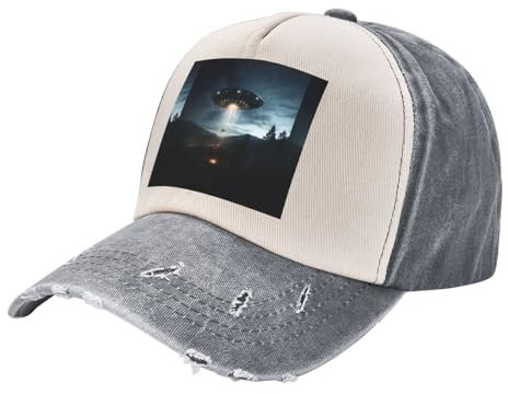 UFO in der Nacht stilvoller Sport Cowboy-Hut, verstellbare Größe, ideal für den täglichen Gebrauch und Outdoor-Aktivitäten, Ufo in der Nacht1, one size, Night Ufo 1, Einheitsgr��e