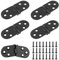 Sunshine Smile Bisagras de acero inoxidable plegables 80 mm × 30 mm, 2 hojas, negro, pulidas, lacadas, modernas, soporte para puerta (4 unidades)