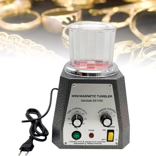 ZXSYYDS Magnetic Tumbler Polishing Machine,Magnetic Jewelry Polisher,Magnetic Tumbler 2000rpm Adjustable Speed,for Deburring, Chamfering