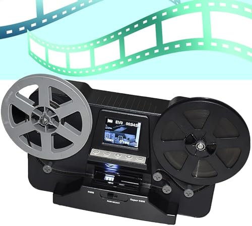 PixCy Convertisseur Film Numérique 8mm,Convertisseur Film Super 8en Numérique,Lecteurs D'images,Scanner Film,Visionneuse Diapositives pour Anciennes Diapositives,avec écran 2,4