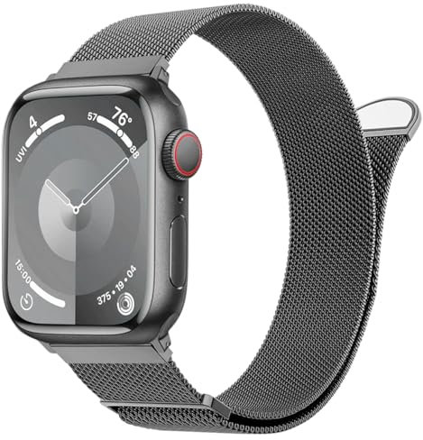 MroTech Compatible con Correa Apple Watch 46mm 45mm 49mm 44mm 42mm Bracelet Magnética Banda Metalica Acero inoxidable Pulsera para iWatch Ultra Ultra2 Serie 10 9 8 SE 7 6 5 4 3 2 1 Correa,Gris