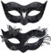 SIQUK 2 Stück Venezianische Maske Maskerade Mask Venezianischen Maske Kostüm Masken für Damen Herren Paar Halloween Karneval Party