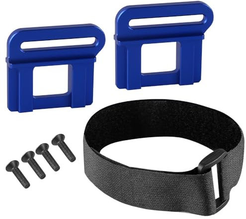 Aluminum Battery Fixing Mount with Strap RC Replacement Parts for TRAXXAS 1/8 6S MAXX SLASH 102076-4 RC Car, Blue