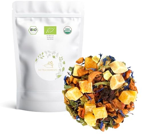 Infusión de Sandía, Cereza y Kiwi a Granel 100 Gramos - My Tea Moments - Cultivo Sostenible - Ingredientes Naturales: Aciano, Cereza, Higo, Kiwi, Mango, Manzana, Melón, Membrillo, Piña, Verbena.