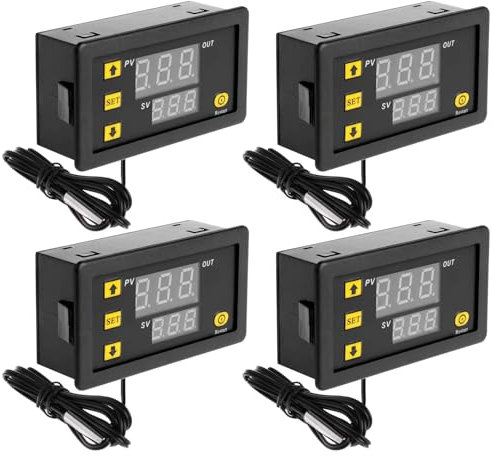 Regolatore di temperatura digitale, 4 pezzi W3230, termostato digitale, 12 V, LCD, indicatore di temperatura con sonda, riscaldamento, display digitale, allarme ad alta temperatura