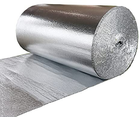 Aluminium Luftpolsterfolie, Isolierung, Isolierfolie, wärmereflektierende Platten, wärmereflektierender Reflektor, Luftpolsterfolienrolle, Dampfsperre, wasserdichte Membran (Größe: 1 x 9 m (39 Zoll x