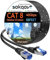Sokqovt Cat 8 Ethernet Cable Slim 50ft Outdoor&Indoor, Pure Copper Cat8 Internet Cable for Waterproof & Direct Burial, Flexible Cat8 Ethernet Cable 40G 2000MHZ, Cat 8 Network Cable for Indoor Black