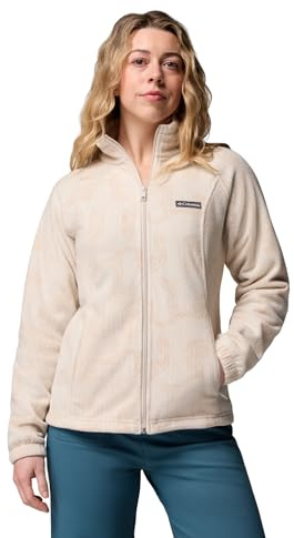 Columbia Women's Benton Springs Printed Full Zip, Full Zip Fleece Jacket, Dark Stone Flowfalls, X-Small