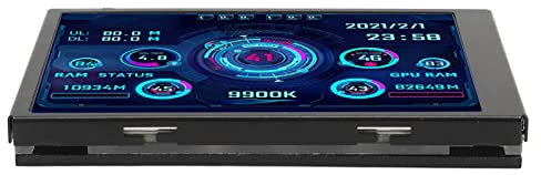Moniteur de Température D'ordinateur IPS, Affichage Complet, Petit écran pour PC AIDA64, CPU, RAM, Disque Dur, Moniteur de Données, Applicable pour la Surveillance de L'hôte (Noir)