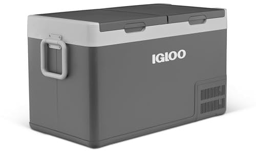 IGLOO ICF 80DZ Kompressor-Kühlbox Dual Zone, 78 Liter, 12/24 V und 230 V, Mini-Kühlschrank -18 °C bis 20 °C für Auto, LKW, Boot, Wohnmobil und Steckdose