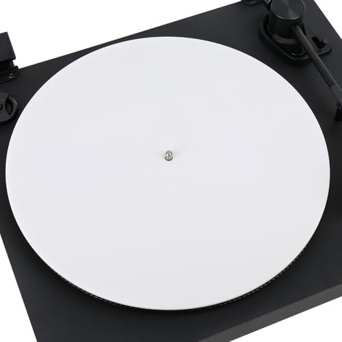 Gartopvoiz White Acrylic Turntable Platter Mat for All Vinyl Player, 12 Anti Vibration Record Slipmat