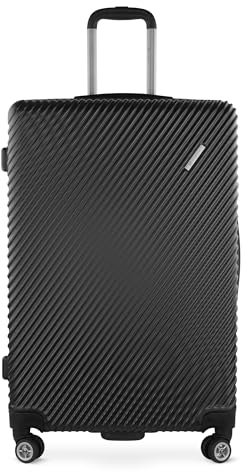 bugatti Reisekoffer “Pure L mit 4-Rollen, großer Hartschalenkoffer 79 L aus recyceltem PET, schwarz