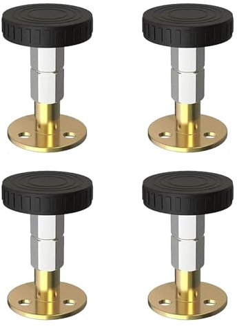 KOVNISE Lot de 4 Pieds de Support de Lit Réglables en Hauteur pour Cadre de Lit Lattes Centrales Pieds en Métal Robuste (67-87 MM)