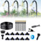 Automatisches Gartenbewässerungssystem, 360° Gebogen Drip Bewässerung Kit, Verstellbare Kupferdüse, Sprühnebelsystem für Gewächshaus, Garten und Rasen (10M)