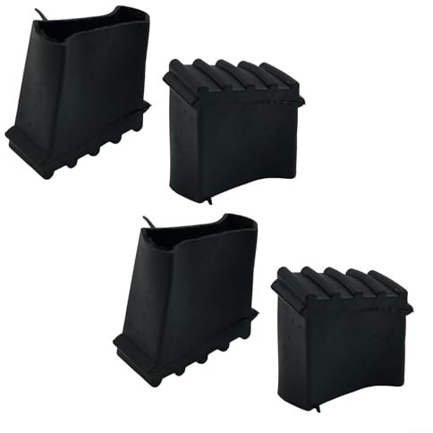 Lot de 4 patins de pieds d'échelle en caoutchouc antidérapant pour échelles télescopiques pliantes à chevrons, facile à installer, protection du sol, diamètre intérieur noir, 2,5 x 5 cm