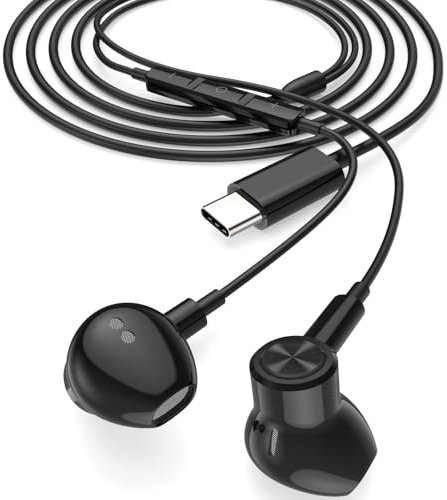 USB C Headphones for iPhone 17 Air 16 15 Pro Max 16e for Google 10 9a, Type C Earphones Wired for Earbud Corded with Microphone Magnetic for Samusng A16 A17 S25 Ultra S24 S23 FE S22+ A56 for iPad A16