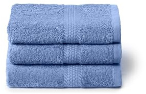 Caleffi Set mit 3 Gästehandtüchern 40 x 60 cm, Bidet und Bad, 100 | weich und saugfähig Uni 3er Set klein für Gesicht Hände Gäste Waschfest Frottee Baumwolle