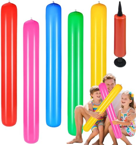 Aufblasbare Nudel | Set mit 5 Schwimmnudeln | Wasserspielzeug für, See, Outdoor-Sport, Erwachsene