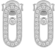 Suzan Gold® 925 Sterling Silber Ohrstecker Damen Oval Link Zirkonia Ohrringe elegant minimalistisch nickelfrei Geschenk Oval Link Stud Earrings