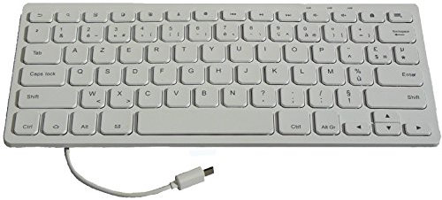 Clavier Filaire Micro USB pour Tablette et Smartphone Android Blanc - AZERTY