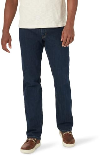 Wrangler Authentics Jean à Taille Flexible Confortable régulière, Coupe Classique, Vaqueros Con Corte Normal Y Cintura Cómoda Lot de 2, Indigo foncé, 38 W/30 L Homme