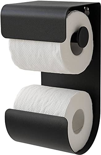 Sealskin Brix Toilettenpapierhalter mit integriertem Reserverollenhalter, Metall, Farbe: Schwarz
