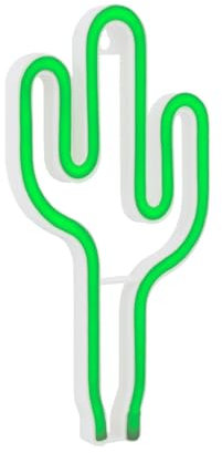 LEDKIA LIGHTING Neon LED Cactus con Batteria Verde