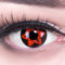 Meralens 1 Paar Farbige Anime Sharingan Kontaktlinsen Sasuke Ewiges Mangekyou rot schwarz perfekt zu Manga Hereos of Cosplay Halloween mit Kontaktlinsenbehälter rote 12 Monatslinsen ohne Stärke