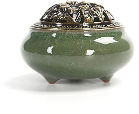 Holzsammlung Ceramic Incense Burner - Holder for Incense Cones, Coils & Sticks for Home & Office Decoration