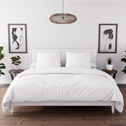 Intemporel Parure Housse de Couette en Microfibre lavée 260x240 cm Boheme Blanc, par Soleil d'Ocre