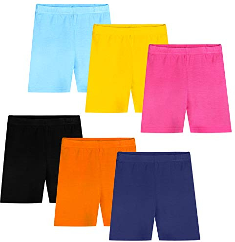 Auranso Girls Dance Shorts Breathable and Comfy Kids Cycling Shorts 6 Pack Stretchy Dancing Bike Pants for Girl Sports Play Underdress 4-5 Years