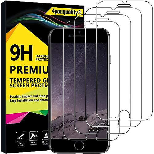 4youquality [4-Pack Screen Protector for iPhone 8 Plus, iPhone 7 Plus, iPhone 6s Plus & 6 Plus, Tempered Glass Film, 5.5-Inch [LifetimeSupport][Anti-Scratch]