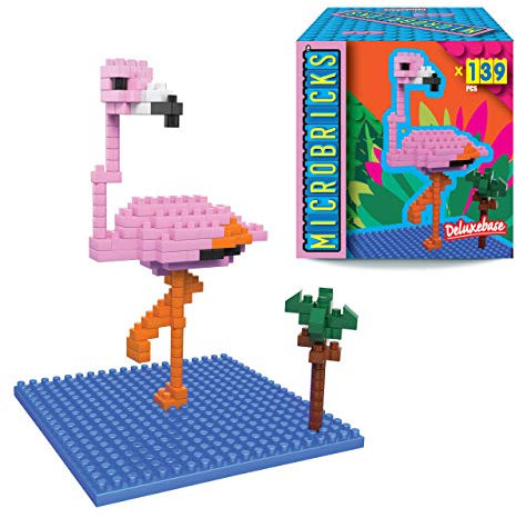 Microbricks - Flamingo von Deluxebase. Mini Block Safari 3D-Puzzle für Kinder.
