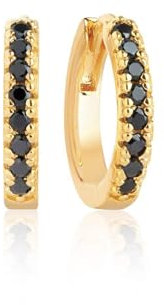 Sif Jakobs Jewellery Damen-Creolen 925er Silber Zirkonia One Size Gelbgold 32014861 Schwarz Piccolo 18kvergoldet