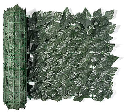 Künstliche Efeu Heckenrolle, 1 x Künstliche Hecke Sichtschutzhecke Traubenblatt Wasserdicht & Winddicht Künstliche Hecke Sichtschutzhecke Terrasse Wanddekoration