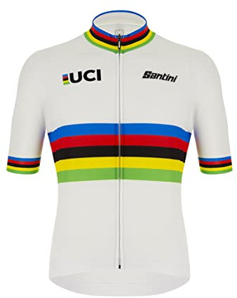 Santini UCI World Champion Eco Kurzarmshirt für Herren, Weiß