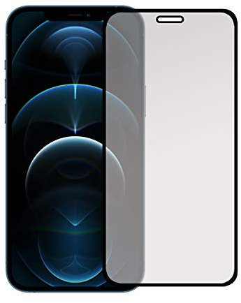 Todotumovil Protector de Pantalla iPhone 12 MAX Pro Negro Cristal Templado Completo Curvo Vidrio 9H para movil