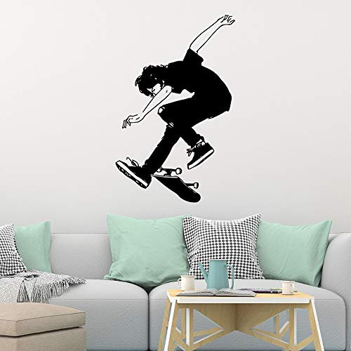 NSRJDSYT Skateboard Wandaufkleber Für Kinderzimmer Dekor Aufkleber Poster Jungen Zimmer Skate Home Innendekoration Wandbild Sport 71x112cm