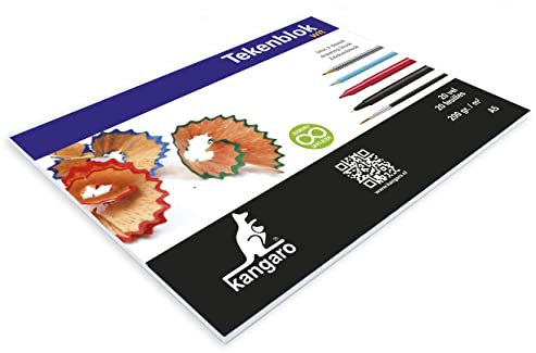 Kangaro zeichenblock einseitig geklebt 21 x 14,8 cm Papier weiß 20 Blatt, A5
