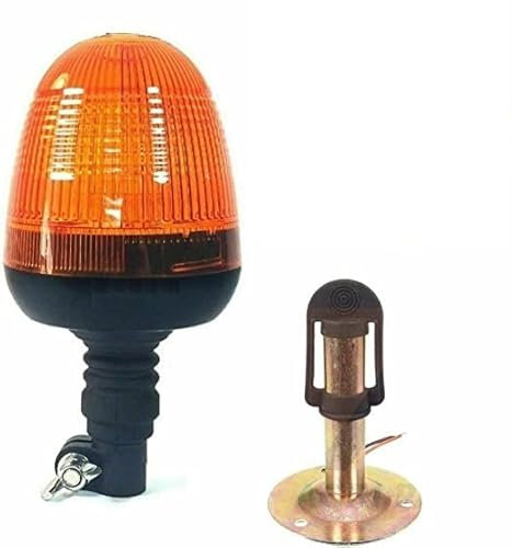 J/J Gyrophare 40 LED Orange avec Support de Montage Étroit Droit Machines Agricole