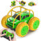 MaxTronic Fast Direct Charging Remote Control Cars, 360° Flip Waterproof Stunt Car with ON/OFF Cool LED, Monster Truck 2.4GHz 4WD Indoor Outdoor Kids RC Toy Gift ideas for Boys Girls