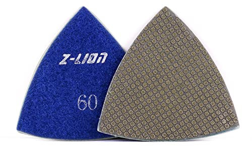 Z-Lion Diamond Electroplated Triangular Sanding Pad Grit 60 for Oscillating Tools