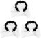 Beaupretty 3Pcs Braut Hochzeit Mädchen Weibliches Stirnband Einfache Schleier Fascinator Haare Kurz mit Mesh Frauen Schwarz Hoop Kopfbedeckung Headdresss für Mädchen Einzigartigen Blumenkopf