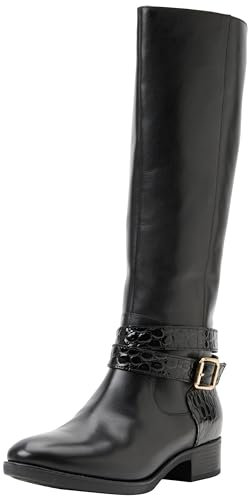 Geox D Felicity, Stivali Alti al Ginocchio Donna, Nero, 37 EU