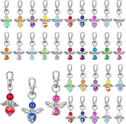 Waldspring Schutzengel Anhänger Set, Charme Engel für Diy Hochzeit, Bastelset Set für Perlenengel Schutzengel, Kleinen Engel Anhänger Schlüsselanhänger