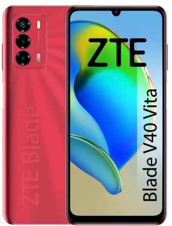ZTE Blade V40 Vita Smartphone, 17,9 cm (6,74 Zoll), HD+, 90 Hz, 4 GB RAM, 128 GB Speicher, 5130-mAh-Akku, Schnellladung 22,5 W, Dreifachkamera 48 MP, NFC, Rot
