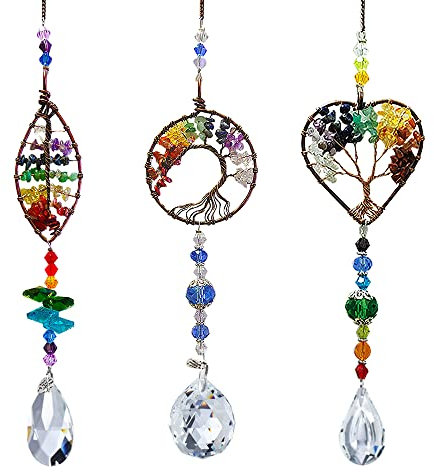 Kristalle Deko Anhänger,Kristalle Als Dekoration,Sonnenfänger Hängende Fenster,Kristall Regenbogen,Fensterdekoration Kristall,Bunte Kristall,Glas Anhänger Kristallkugel (E)