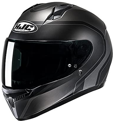 HJC C10 Elie Motorcycle Motorbike Crash Adult Unisex Bike Rider Full Face Helmet ECE 22.06 Approved, Pinlock Ready Visor (Black,M)